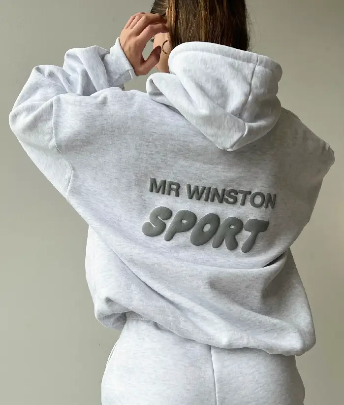 Mr Winston Grey Puff Hoodie Mr Winston Grey Puff Hoodie